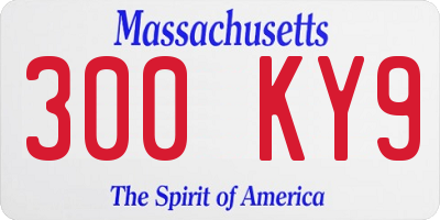 MA license plate 300KY9