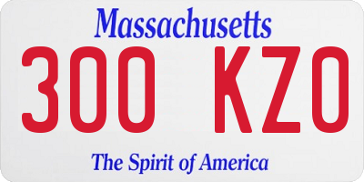 MA license plate 300KZ0