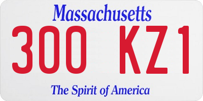 MA license plate 300KZ1