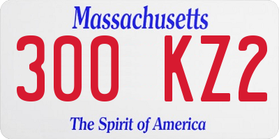 MA license plate 300KZ2