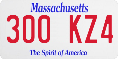 MA license plate 300KZ4