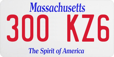 MA license plate 300KZ6