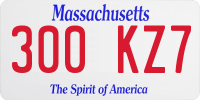 MA license plate 300KZ7