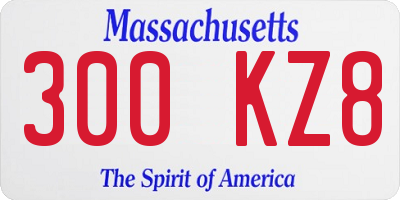 MA license plate 300KZ8