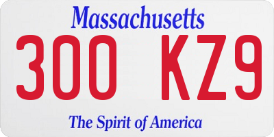 MA license plate 300KZ9
