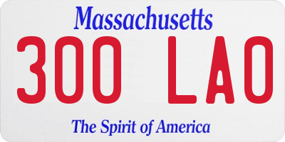 MA license plate 300LA0