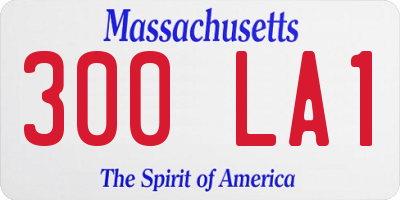 MA license plate 300LA1
