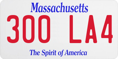 MA license plate 300LA4