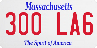 MA license plate 300LA6