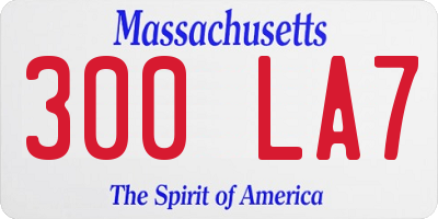 MA license plate 300LA7