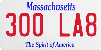 MA license plate 300LA8