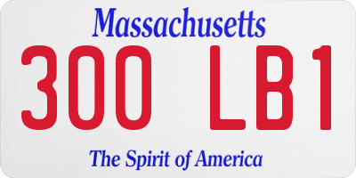MA license plate 300LB1