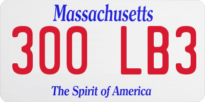 MA license plate 300LB3