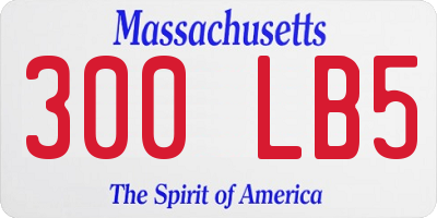 MA license plate 300LB5