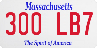 MA license plate 300LB7