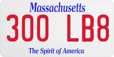 MA license plate 300LB8