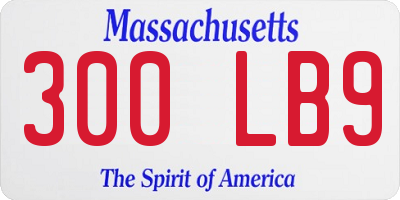 MA license plate 300LB9