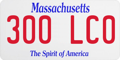 MA license plate 300LC0