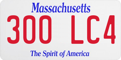 MA license plate 300LC4