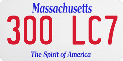 MA license plate 300LC7