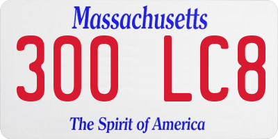 MA license plate 300LC8