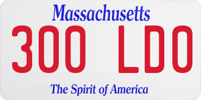 MA license plate 300LD0