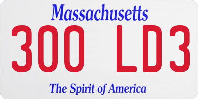 MA license plate 300LD3