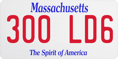MA license plate 300LD6