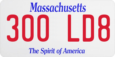 MA license plate 300LD8