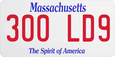 MA license plate 300LD9