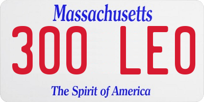 MA license plate 300LE0
