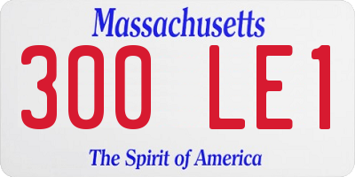 MA license plate 300LE1