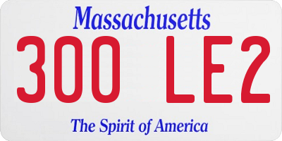 MA license plate 300LE2