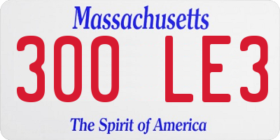 MA license plate 300LE3