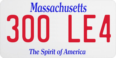 MA license plate 300LE4