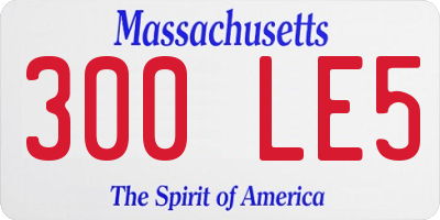 MA license plate 300LE5