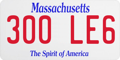 MA license plate 300LE6