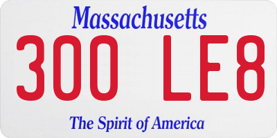 MA license plate 300LE8