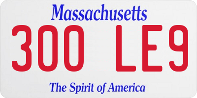 MA license plate 300LE9
