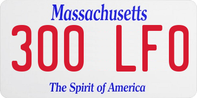 MA license plate 300LF0