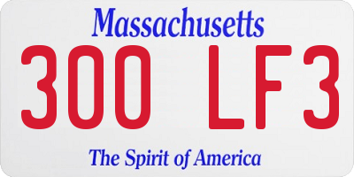 MA license plate 300LF3