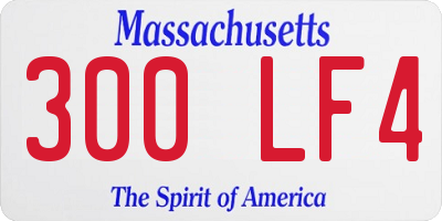 MA license plate 300LF4