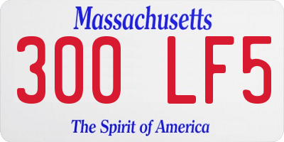 MA license plate 300LF5