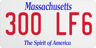 MA license plate 300LF6