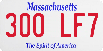 MA license plate 300LF7