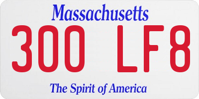 MA license plate 300LF8