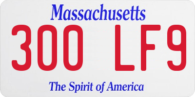 MA license plate 300LF9