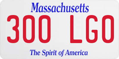 MA license plate 300LG0