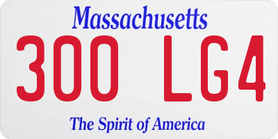 MA license plate 300LG4