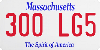 MA license plate 300LG5